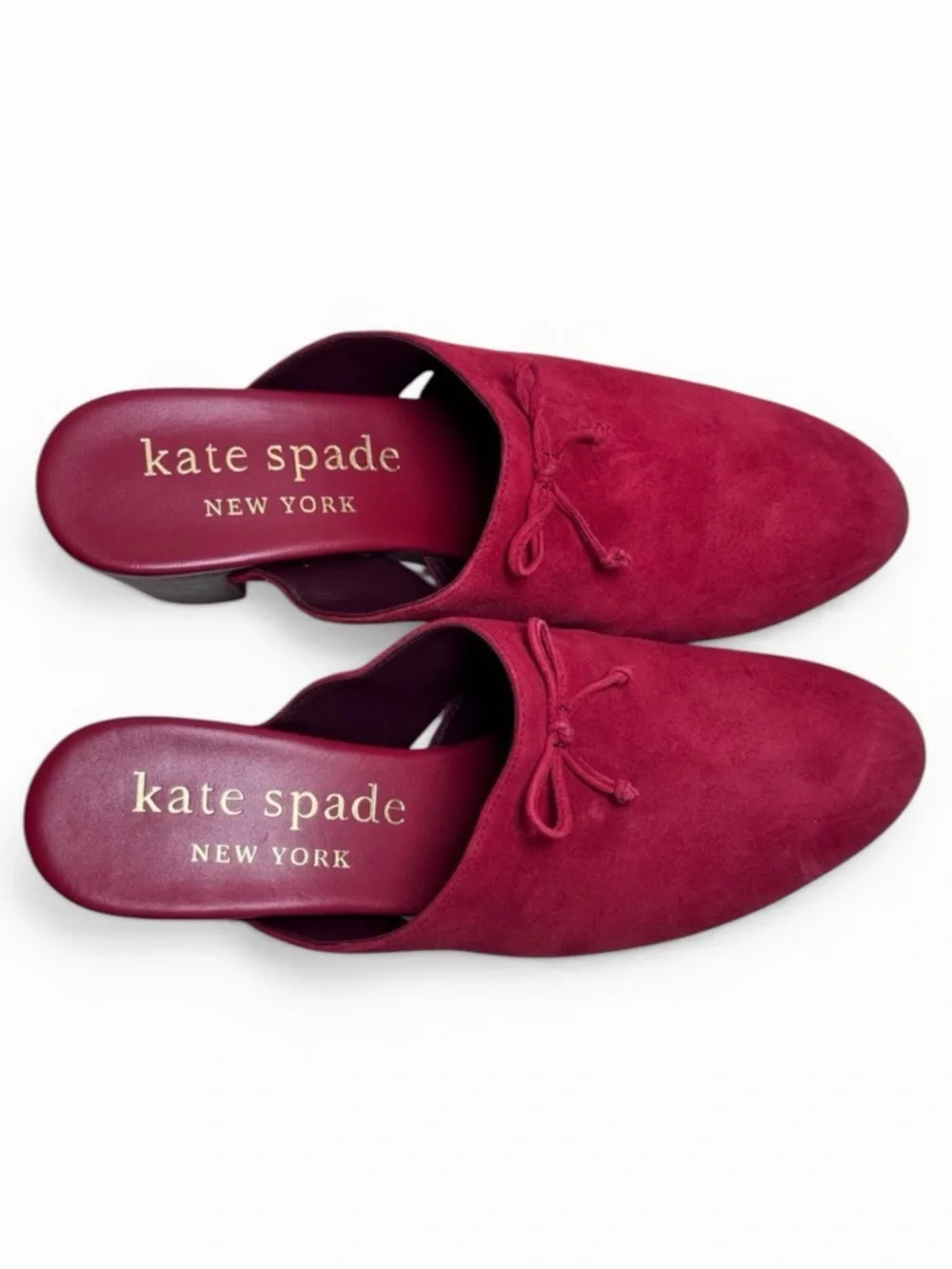 Kate Spade Amsterdam Suede Lava Falls Clogs w/box- 8.5B